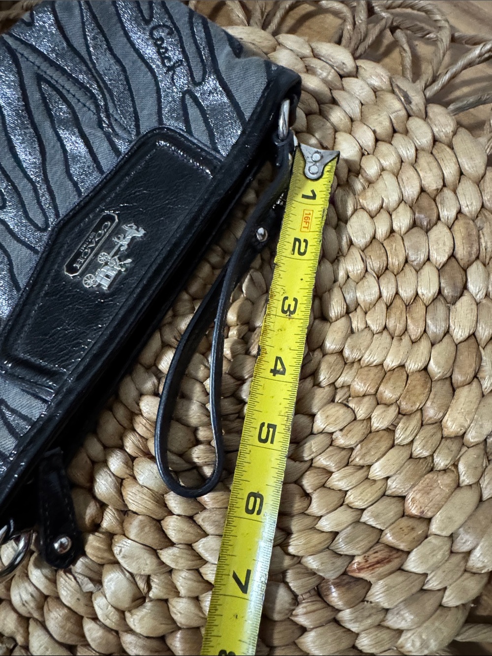 Coach Canvas Metallic Zebra Animal Print Wristlet Wallet Clutch - Vintage - Picture 7 of 8